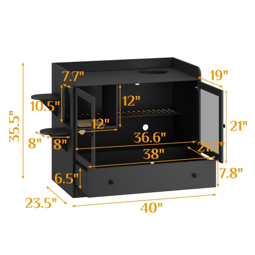 Famapy Premium Composite Indoor Medium Cat House with Elegant Design & Functional Storage – Spacious, Durable Pet Home for Cats and Small Pets,,Black