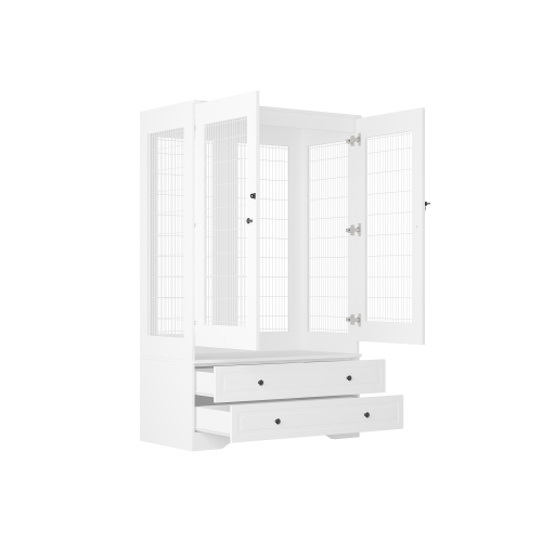 Armoire à 6 tiroirs et cadre en fil de fer Famapy – Spacieux et élégant pour les oiseaux, blanc