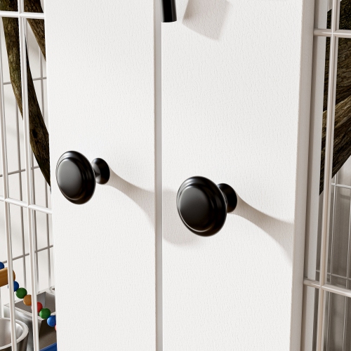 Armoire à 6 tiroirs et cadre en fil de fer Famapy – Spacieux et élégant pour les oiseaux, blanc