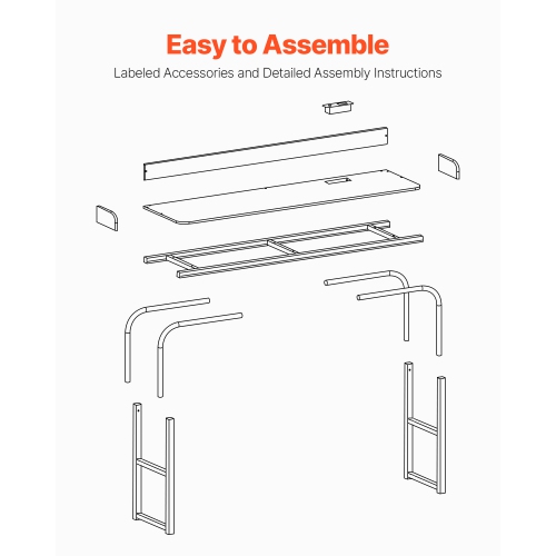 VEVOR Overbed Table, Mobile Bed Side Table with 4 Wheels and Power Socket, Height Adjustable Rolling Laptop Desk, Portable Particleboard Over Bed