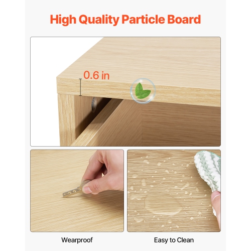 Commode à 6 tiroirs VEVOR, commode en bois à tiroirs coulissants avec dispositif antibasculement, commode minimaliste moderne, range-tout pour le