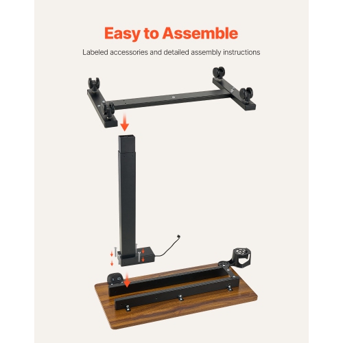 VEVOR Overbed Table, Mobile Bed Side Table with 4 Wheels, Electric Lifting with Upgrade Button, Rolling Laptop Desk with Cup Holder, Height