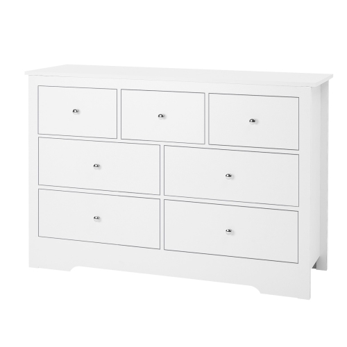 Commode à 7 tiroirs VEVOR, commode en bois à tiroirs coulissants avec dispositif antibasculement, commode minimaliste moderne, range-tout pour le