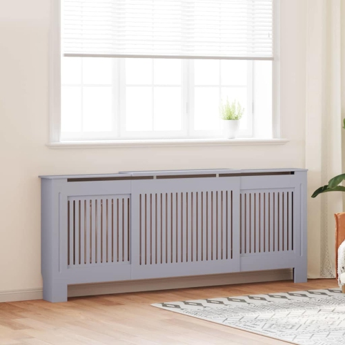 vidaXL Radiator Cover 2 pcs Grey 205 x 20.5 x 81.5cm Engineered Wood
