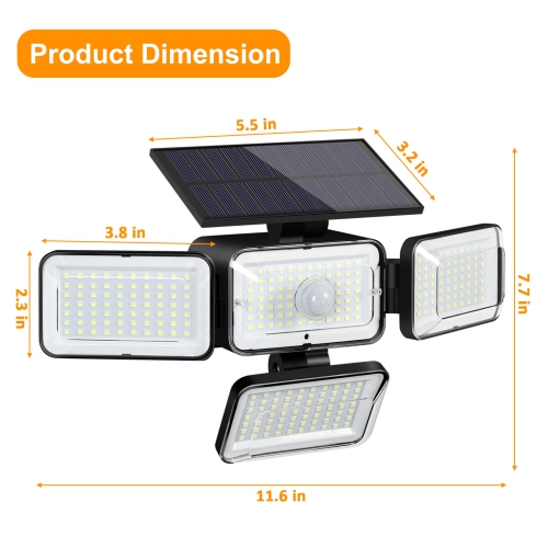 Ensemble de 2 lampes murales solaires avec télécommande Éclairage blanc brillant écoénergétique pour entrée de jardin de patio de style moderne