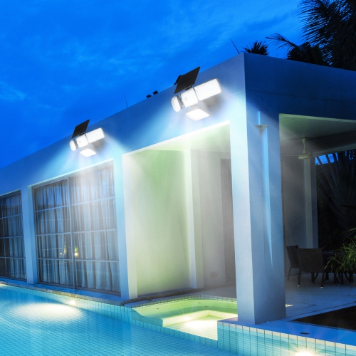 Ensemble de 2 lampes murales solaires avec télécommande Éclairage blanc brillant écoénergétique pour entrée de jardin de patio de style moderne