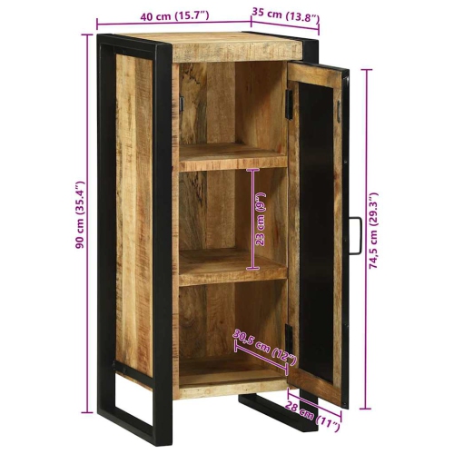 vidaXL Bathroom Cabinet Brown 40 x 35 x 90 cm Solid Mango wood