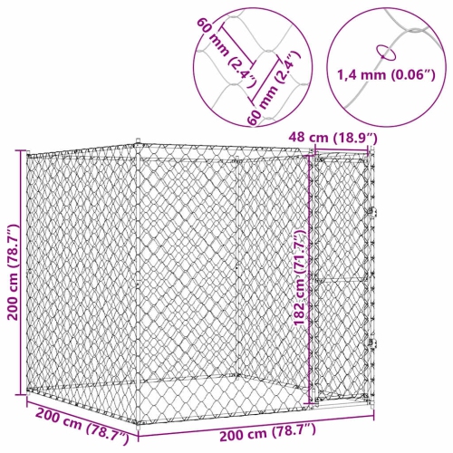 vidaXL Dog Cage 2 x 2 x 2 m Steel