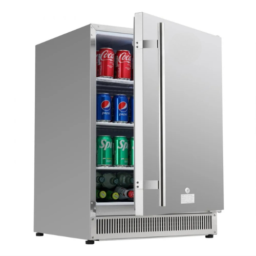 VEVOR  Bc-160Od 24-Inch Indoor/outdoor Beverage Refrigerator, 185Qt Capacity, 175-Can Built-In Beer Fridge With Stainless Steel Body In Silver