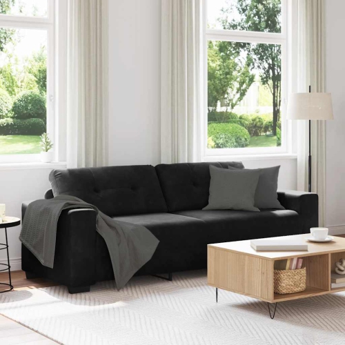 vidaXL 3-Seater Sofa Black 180 cm Velvet