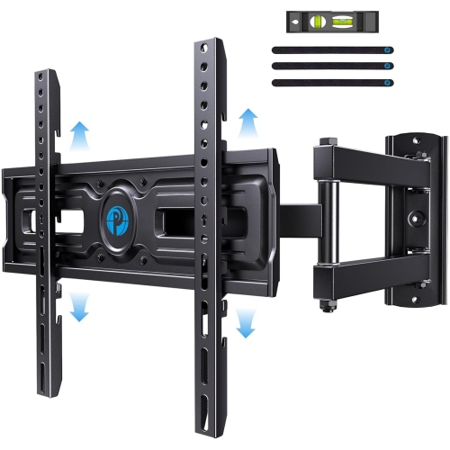 Full Motion TV Wall Mount for 26-60 inch Flat & Curved TVs, Height Adjustable Corner Wall Mount Bracket with Articulating Arm, Swivel Extension Tilt,