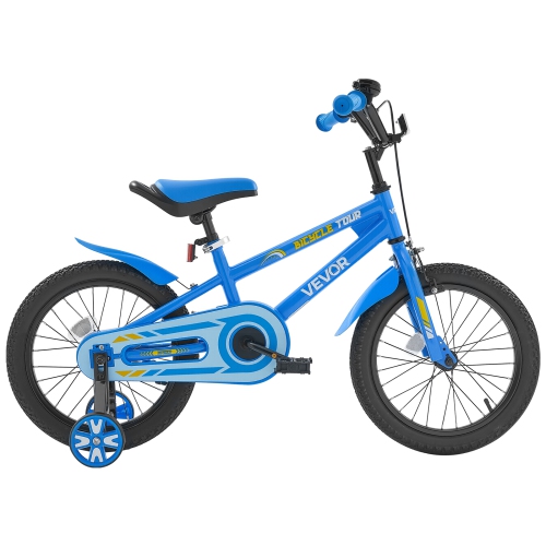 VEVOR 16 Inches Kids Bike, BMX Style Children Bicycle, Rider Height 3.28 ft - 4.27 ft, Training Wheels Included, Sturdy and Easy to Assemble, Toddler