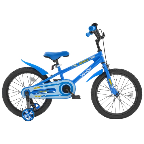 VEVOR 18 Inches Kids Bike, BMX Style Children Bicycle, Rider Height 3.61 ft - 4.59 ft, Training Wheels Included, Sturdy and Easy to Assemble, Toddler