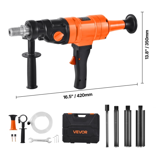 Perceuse à noyau diamanté VEVOR 1075/2300 RPM, diamètre de perçage de 8&nbsp;po, plate-forme de forage à noyau en béton sec et humide à main avec 4
