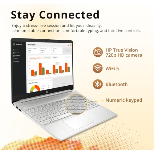 Open Box - HP 15.6" HD Laptop, AMD Athlon Silver 3050U Processor, 256GB SSD, 8GB DDR4 RAM, AMD Radeon Graphics, HD Webcam, HDMI, Win 10, Silver, 32GB