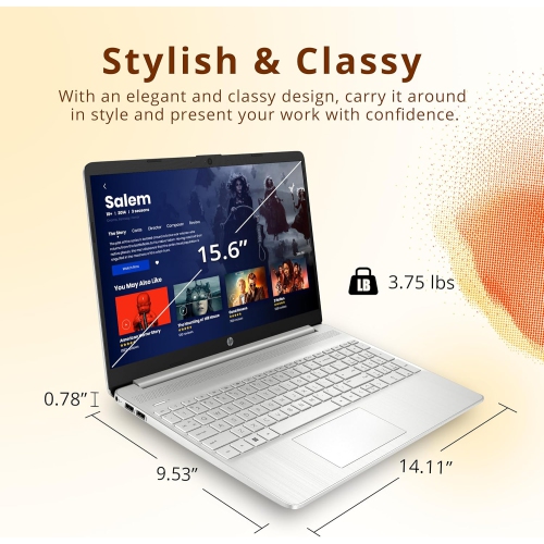 Open Box - HP 15.6" HD Laptop, AMD Athlon Silver 3050U Processor, 256GB SSD, 8GB DDR4 RAM, AMD Radeon Graphics, HD Webcam, HDMI, Win 10, Silver, 32GB