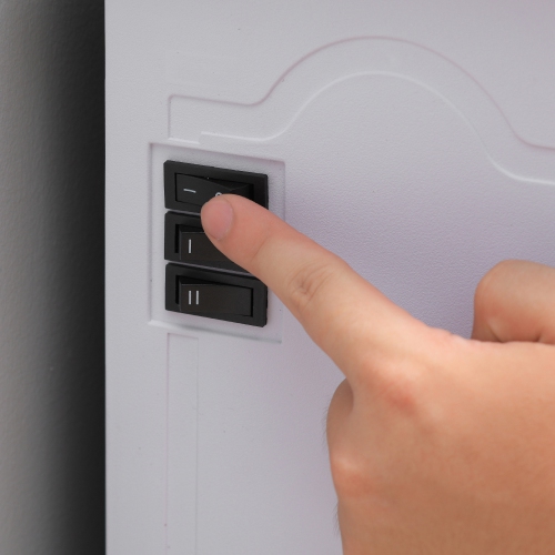 HOMCOM Electric Fireplace Stove, 18" Freestanding Fireplace Heater with Realistic Flame, Overheat Protection, Portable, 750W/1500W, White