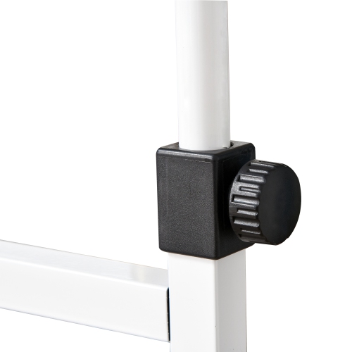 HOMCOM Mobile Standing Desk, Adjustable Height 31.5 inch Stand Up Desk with Wheels for Sofa Overbed, Living Room, Bedroom, Home Office, White