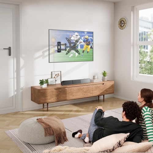 Full Motion TV Monitor Wall Mount Bracket Articulating Arms Swivels Tilts Extension Rotation for Most 13-42 Inch, Max VESA 200x200mm up to 44lbs