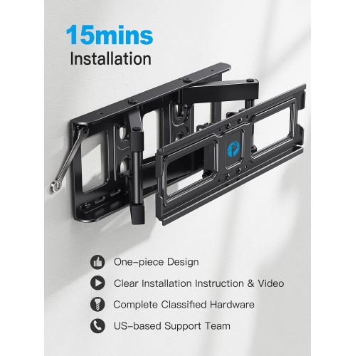 Full Motion TV Wall Mount for 26-65 inch TVs, up to 99lbs and VESA 400x400mm, Wall Mount TV Bracket with Articulating Swivel Extension Tilting