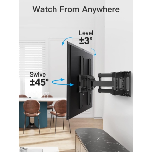Full Motion TV Wall Mount for 26-65 inch TVs, up to 99lbs and VESA 400x400mm, Wall Mount TV Bracket with Articulating Swivel Extension Tilting