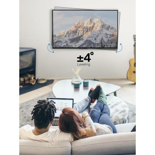 Full Motion TV Wall Mount for Most 26-60 Inch Flat Curved 4K TVs, Up to 77lbs and VESA 400x400mm, Single Articulating Arms TV Bracket Support Swivel,