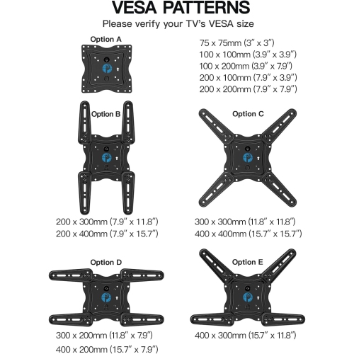 Full Motion TV Wall Mount for Most 26-60 Inch Flat Curved 4K TVs, Up to 77lbs and VESA 400x400mm, Single Articulating Arms TV Bracket Support Swivel,