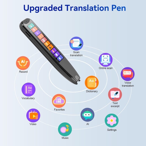 Translation Scanner, Text-to-Speech Reader, Online Scanning in 60 Languages, Offline Scanning in 9 Languages (Black)