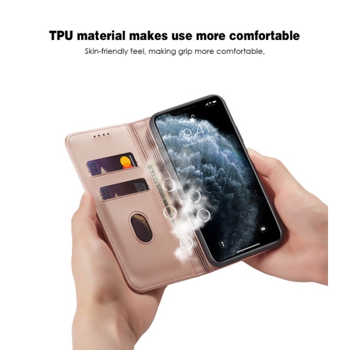 Suitable for iPhone 13 mobile phone leather case Apple with magnetic suction mobile phone case skin feel flip cover wear-resistant - rose gold