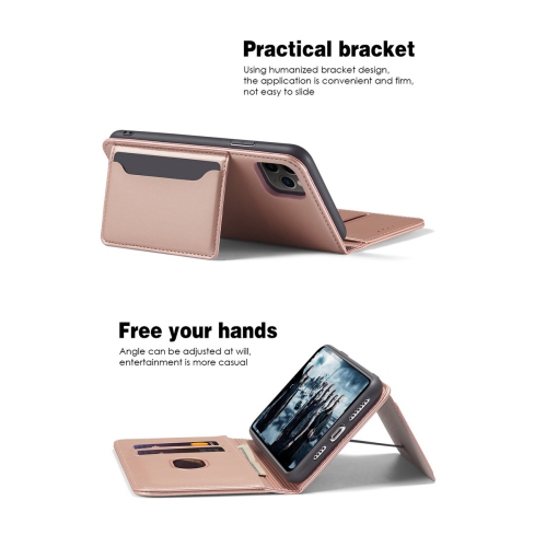 Suitable for iPhone 14 mobile phone leather case Apple with magnetic suction mobile phone case skin feel flip cover wear-resistant - rose gold