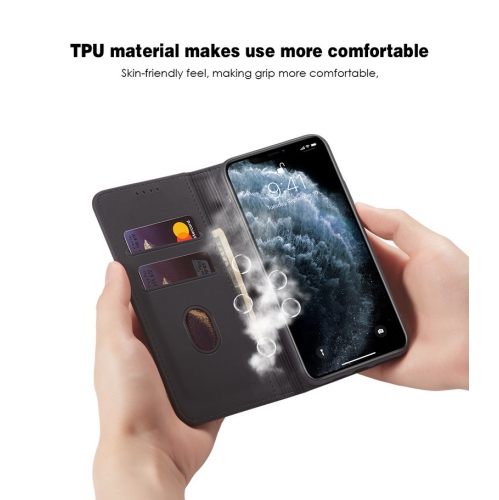 Suitable for iPhone 16 mobile phone leather case Apple with magnetic suction mobile phone case skin feel flip cover wear-resistant - black