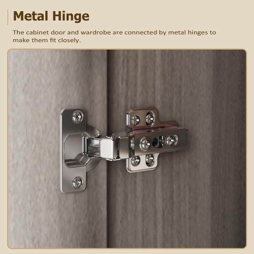 Famapy 3-Door Armoire with Hanging Rod & Fixed Shelves – Modern Wardrobe Closet for Bedroom, Living Room, or Study,Grey