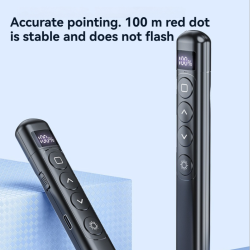Multimedia Laser Presenter, Wireless Remote Control Presentation Pen, 100-meter Remote Control, Magnetic Receiver, Long Standby Time, Multi-OS