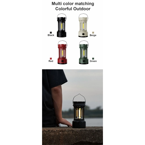 New Camping Light, Retro Solar Camping Light, Outdoor Camping Tent Light, Portable Camping Light - L900BR Red [Large] [Solar Power + USB-C Charging]