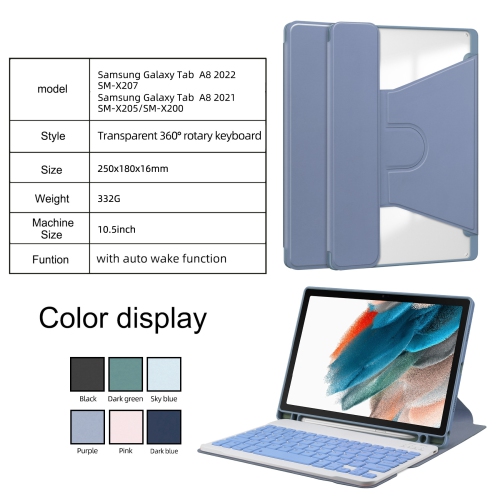 For Samsung Tab A8 10.5 Soft Rotating Acrylic Tablet Case - Lavender Purple