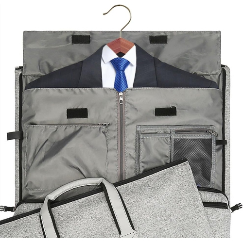 Meidale Convertible Garment Bag with Shoulder Strap| Carry on Garment Duffel Bag for Men, Women - 2 in 1 Hanging Suitcase Suit Travel Bags - Grey