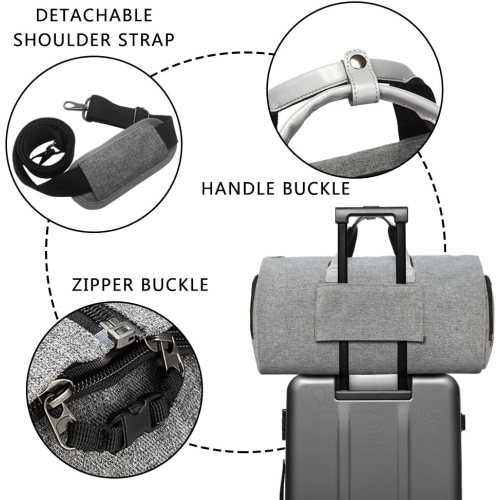 Meidale Convertible Garment Bag with Shoulder Strap| Carry on Garment Duffel Bag for Men, Women - 2 in 1 Hanging Suitcase Suit Travel Bags - Grey
