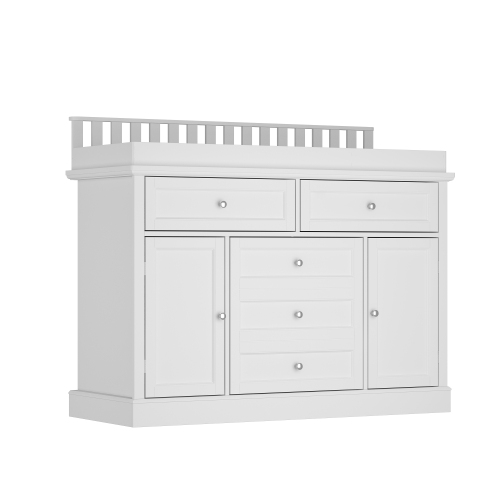 Table à langer autonome avec rangement Famapy, 46,3&nbsp;po, blanc – 5 tiroirs et armoires pour chambre de bébé, blanc