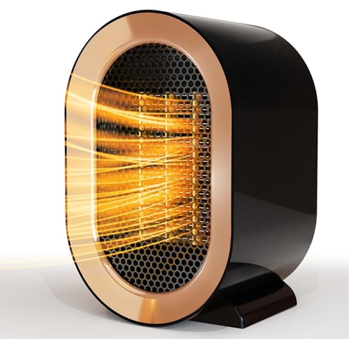 QQT Space heater,1200W PTC Space Heater for Indoor Use,Quiet Desk Heater for Office,Energy-Saving Bathroom Heater,Tipping and Overheating