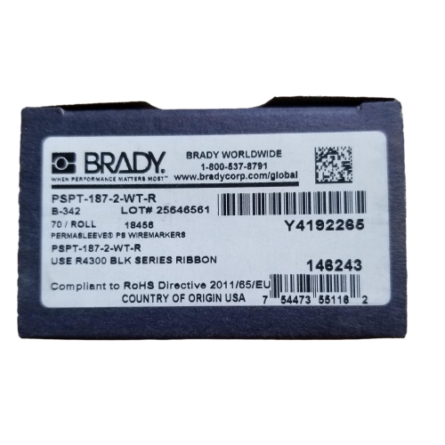 Brady PSPT-187-2-WT-R