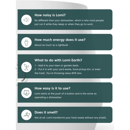 Refurbished – Lomi 1 | World's First Smart Waste™ Electric Kitchen Composter | Turn Waste into Natural Fertilizer with a Single Button | Odor Free |