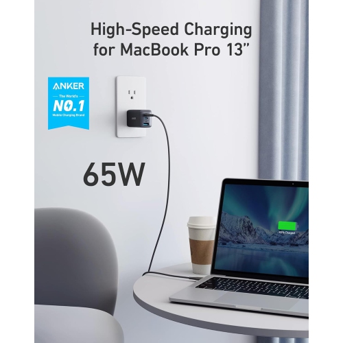 Anker USB C Charger, 735 Charger, PPS 3-Port Fast Compact Foldable Wall Charger for MacBook Pro/Air, iPad Pro, Galaxy S20, Dell XPS 13, Note 20/10+,