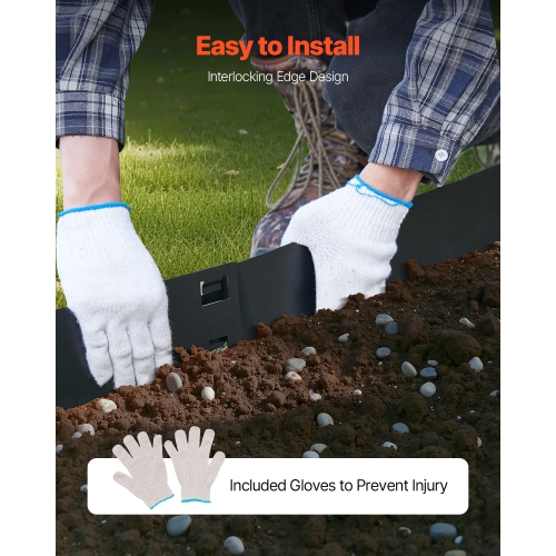 VEVOR 5 Packs Steel Landscape Edging, 39 x 3 in Rust-Resistant Metal Landscape Edging, Bendable Garden Edging Border, Lawn Edging, Easy-to-Install,