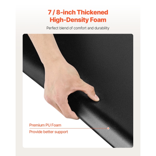 VEVOR 3 x 5 FT Salon Mat for Hair Stylist, Rectangle Salon Chair Mat Anti Fatigue, 7/8" Thickened PVC + PU Barber Shop Floor Mat, Anti-Trip Beveled