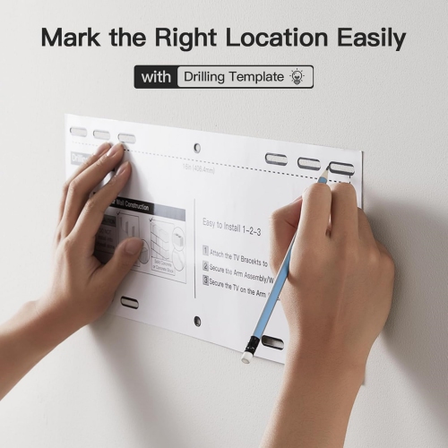 Full Motion TV Wall Mount for 37-75" Flat Curved TVs, TV Bracket with Dual Articulating Arms Swivel Tilt Rotation, Up to 132lbs Max VESA 600x400 Fit