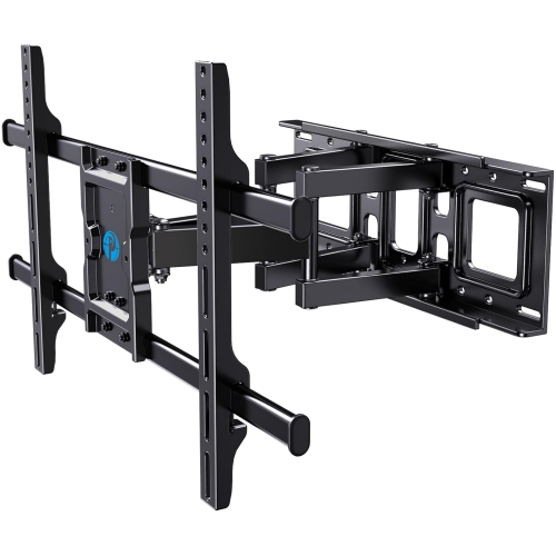 Full Motion TV Wall Mount for 37-75" Flat Curved TVs, TV Bracket with Dual Articulating Arms Swivel Tilt Rotation, Up to 132lbs Max VESA 600x400 Fit