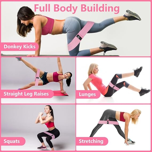 Bandes de résistance 3 ensembles, boucles d'exercice de qualité supérieure avec design antidérapant pour HIPS et fessiers, 3 bandes élastiques de