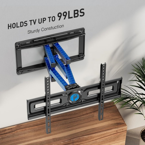 Full Motion TV Wall Mount for Most 26-65 inch TVs up to 99 lbs, Pre-Assembled TV Bracket with Swivel & Tilt, 3 Bracket Heights, Max VESA 400x400mm,