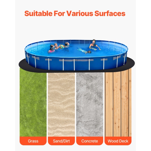 Doublure de piscine ovale VEVOR 12 x 24&nbsp;pi, doublure de piscine pour piscines hors terre, tapis de piscine très épais, protection contre les