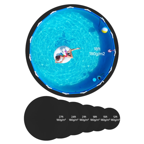 VEVOR 18ft Round Pool Liner Pad, Pool Liner Pad for Above Ground Swimming Pools, Pool-Mat Prevents Punctures, Recycled Geotextile Material